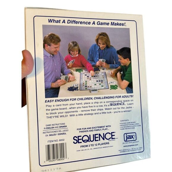 Sequence Board Game Strategy Fun & Challenging With Instructions In English & Sp - Picture 7 of 8
